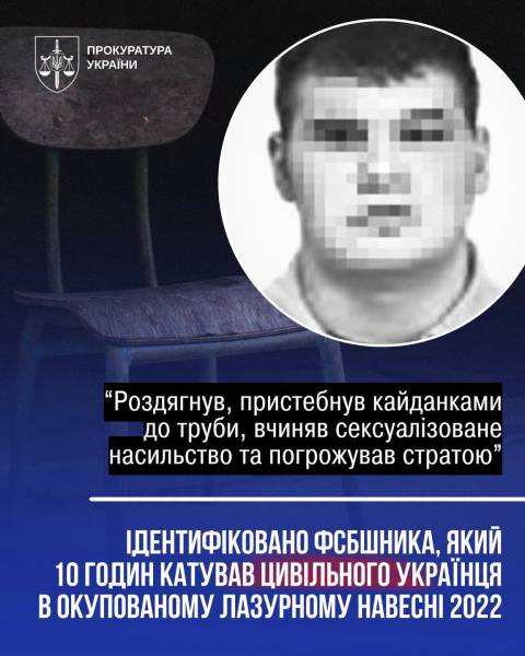 Працівник російського спецпідрозділу ФСБ, що 10 годин мучив мирного мешканця, був викритий.