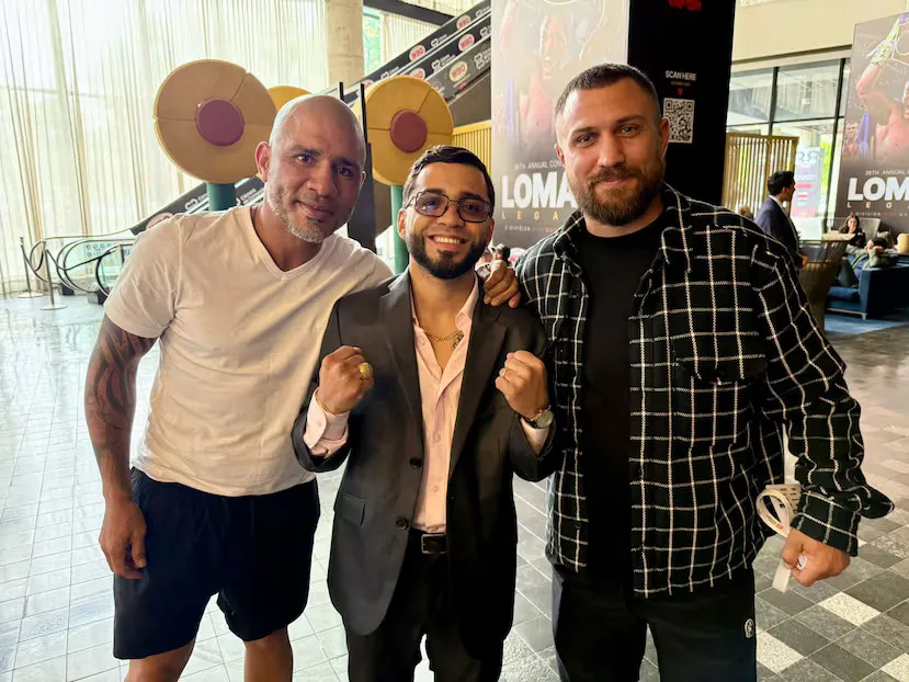 Мігель Котто, Оскар Коллазо та Василь Ломаченко на з’їзді WBO у Боготі, Колумбія (2026 рік)