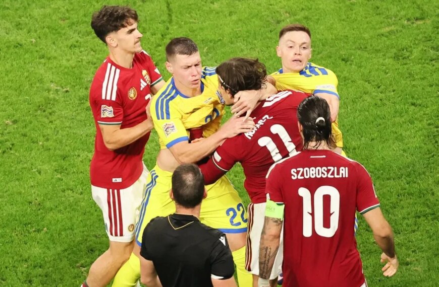 Футболісти влаштували масову бійку на матчі Україна – Угорщина: з’явилося відео