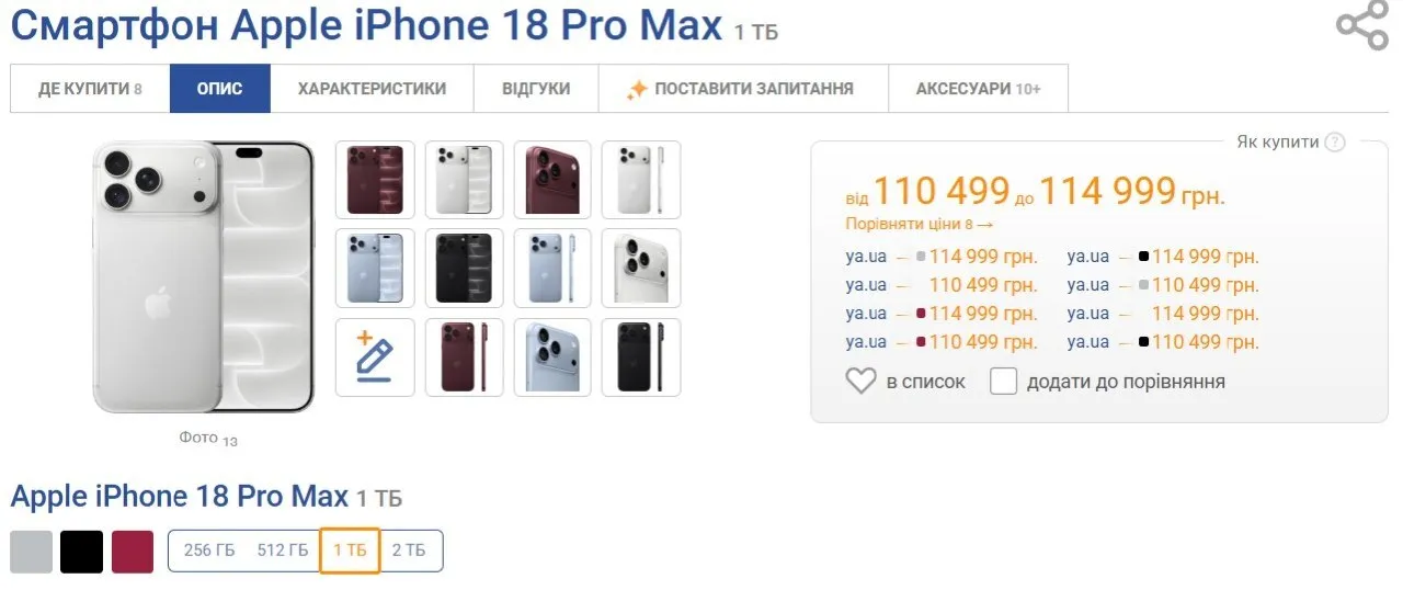 Вартість iPhone у магазинах України