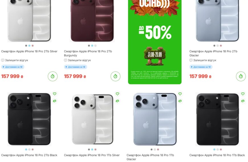 iPhone 18 Pro Max: ціна стартує від 19 мінімальних зарплат