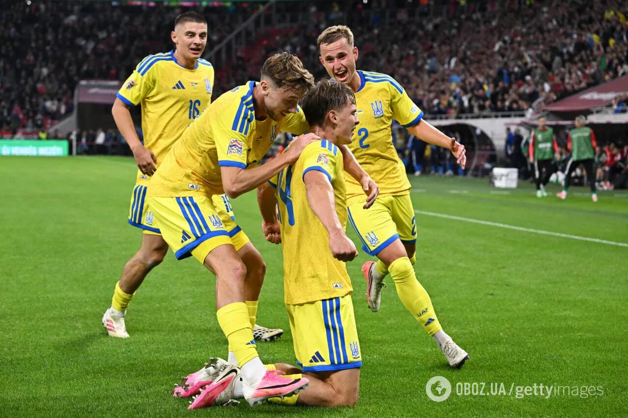 Збірна України відсвяткує гол.